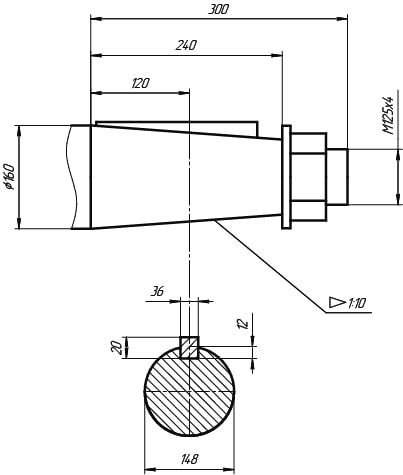 Ц3У 450 Выходной вал конический.jpg